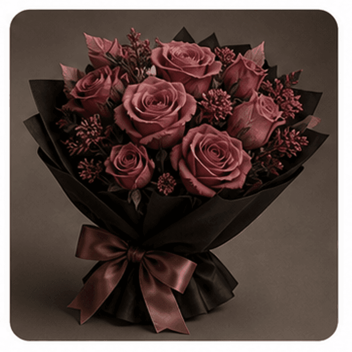 Pink flowers and roses for an in-room gift